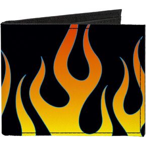 Buckle-Down Men's Standard Canvas Bifold Wallet Flames, 4.0" x 3.5"