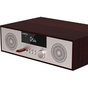 LONPOO Stereo System for Home with CD Player，40W Home Stereo System CD Player with Speakers Bluetooth, USB Playback, FM Radio, Aux-Input，Earphone Port (LP816)