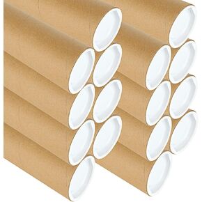 16 عبوة من أنابيب بريد كرافت مع أغطية لملصقات التغليف، أنابيب شحن مقاس 15.7 بوصة للبريد وتخزين وحماية المستندات والمخططات والرسومات والملصقات وأنابيب الملصقات للشحن in Kuwait