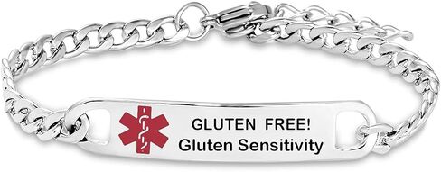 Medical Alert Bracelet for Women Men Penicillin Allergy Warfarin High Blood Pressure Pre-engraved Stainless Steel Anniversary Birthday in Saudi Arabia