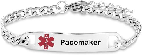 Medical Alert Bracelet for Women Men Penicillin Allergy Warfarin High Blood Pressure Pre-engraved Stainless Steel Anniversary Birthday in Saudi Arabia