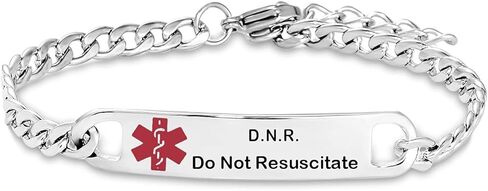 Medical Alert Bracelet for Women Men Penicillin Allergy Warfarin High Blood Pressure Pre-engraved Stainless Steel Anniversary Birthday in Saudi Arabia