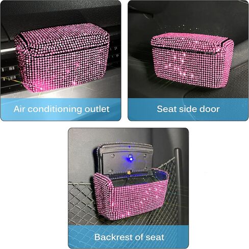 Car Cigarette Ashtray Air Outlet Ashtray Auto Car Cigarette Ashtray with Lid Blue LED Light Indicator Smokeless Ash for Car Cup Holder(Pink) in Saudi Arabia