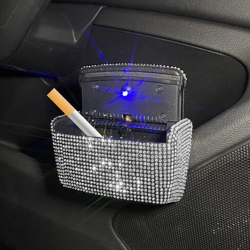 Car Cigarette Ashtray Air Outlet Ashtray Auto Car Cigarette Ashtray with Lid Blue LED Light Indicator Smokeless Ash for Car Cup Holder(Pink) in Saudi Arabia
