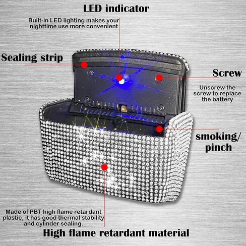 Car Cigarette Ashtray Air Outlet Ashtray Auto Car Cigarette Ashtray with Lid Blue LED Light Indicator Smokeless Ash for Car Cup Holder(Pink) in Saudi Arabia