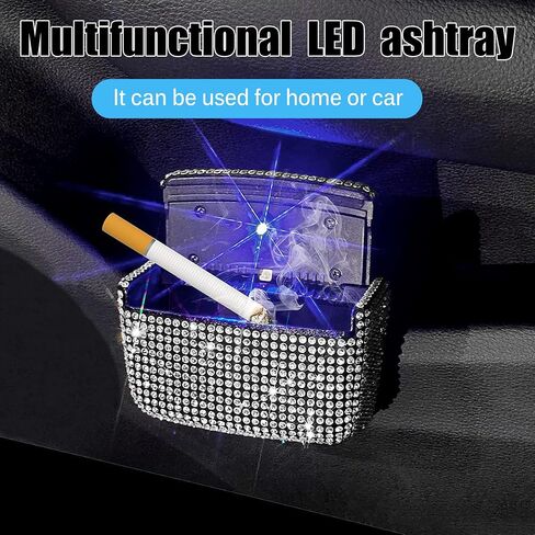 Car Cigarette Ashtray Air Outlet Ashtray Auto Car Cigarette Ashtray with Lid Blue LED Light Indicator Smokeless Ash for Car Cup Holder(Pink) in Saudi Arabia