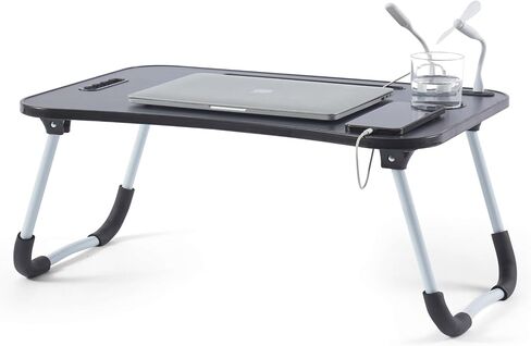 Nestl Lap Desk for Laptop - Foldable Laptop Desk for Bed and Couch, Portable and Lightweight Laptop Stand for Bed Breakfast, Working, Reading, and Writing, Lap Table with USB Ports, Large Laptop Tray in Saudi Arabia