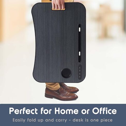 Nestl Lap Desk for Laptop - Foldable Laptop Desk for Bed and Couch, Portable and Lightweight Laptop Stand for Bed Breakfast, Working, Reading, and Writing, Lap Table with USB Ports, Large Laptop Tray in Saudi Arabia