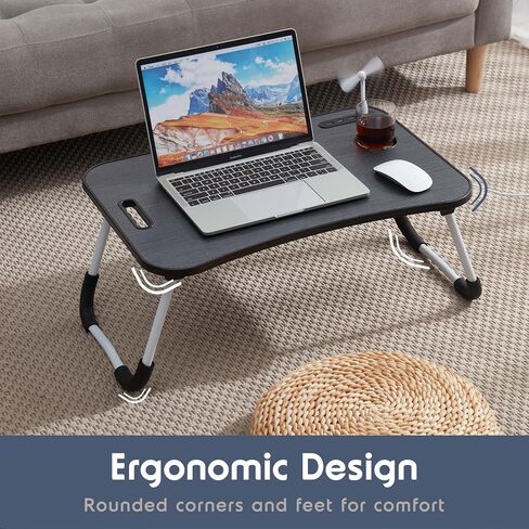 Nestl Lap Desk for Laptop - Foldable Laptop Desk for Bed and Couch, Portable and Lightweight Laptop Stand for Bed Breakfast, Working, Reading, and Writing, Lap Table with USB Ports, Large Laptop Tray in Saudi Arabia