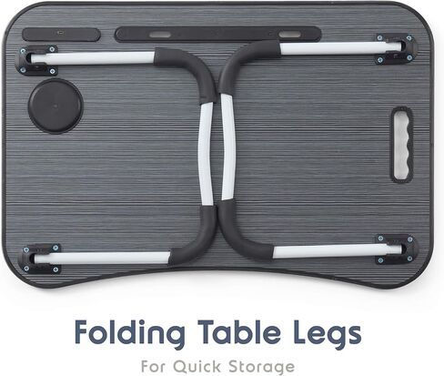 Nestl Lap Desk for Laptop - Foldable Laptop Desk for Bed and Couch, Portable and Lightweight Laptop Stand for Bed Breakfast, Working, Reading, and Writing, Lap Table with USB Ports, Large Laptop Tray in Saudi Arabia