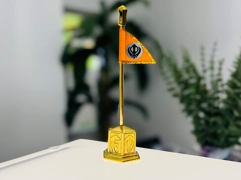 Nishan Sahib Khanda Model for Car Dashboard and Table Punjabi Home Decor Golden in Saudi Arabia