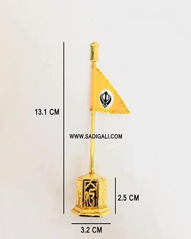 Nishan Sahib Khanda Model for Car Dashboard and Table Punjabi Home Decor Golden in Saudi Arabia