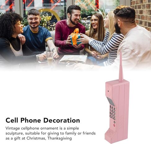 Brick Cell Phone Ornament, Retro Model 80s 90s Vintage Ornament Cellular Simulation Photographic Props Stylized Ornaments, for Home Living Room Decor Desktop Decoration Unique Gift Kids(Pink) in Saudi Arabia