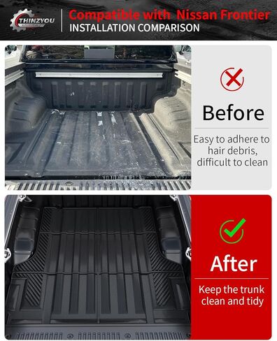 سجادات أرضية متوافقة مع 2022 2023 2024 Nissan Frontier Bed Mat TPE جميع الأحوال الجوية بطانة السرير بطانة الأرضية 2023 Frontier Accessories (حصيرة سرير الشاحنة + سجادات الأرضية) in Kuwait