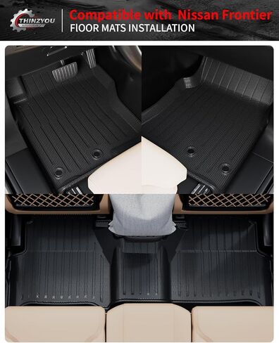 سجادات أرضية متوافقة مع 2022 2023 2024 Nissan Frontier Bed Mat TPE جميع الأحوال الجوية بطانة السرير بطانة الأرضية 2023 Frontier Accessories (حصيرة سرير الشاحنة + سجادات الأرضية) in Kuwait