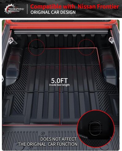 سجادات أرضية متوافقة مع 2022 2023 2024 Nissan Frontier Bed Mat TPE جميع الأحوال الجوية بطانة السرير بطانة الأرضية 2023 Frontier Accessories (حصيرة سرير الشاحنة + سجادات الأرضية) in Kuwait