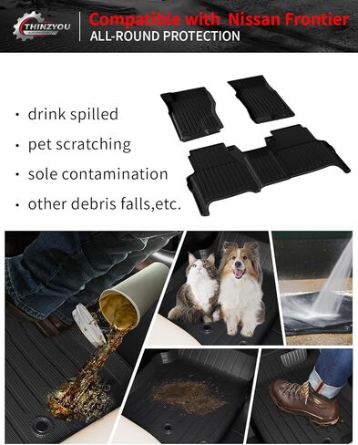 سجادات أرضية متوافقة مع 2022 2023 2024 Nissan Frontier Bed Mat TPE جميع الأحوال الجوية بطانة السرير بطانة الأرضية 2023 Frontier Accessories (حصيرة سرير الشاحنة + سجادات الأرضية) in Kuwait