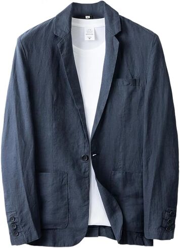 IDEALSANXUN Mens Linen Blazer Casual One Button Lightweight Suit Jackets Sports Coat in Saudi Arabia