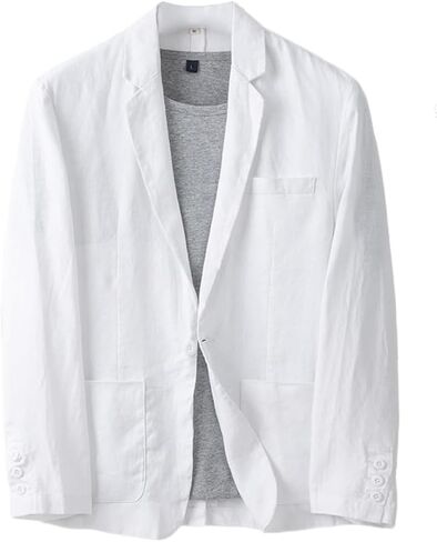 IDEALSANXUN Mens Linen Blazer Casual One Button Lightweight Suit Jackets Sports Coat in Saudi Arabia