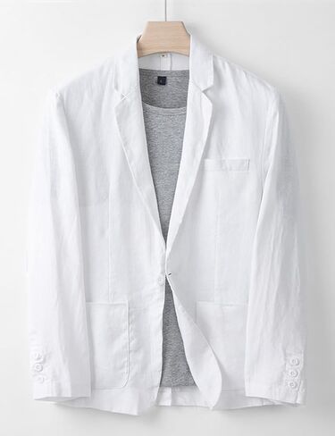 IDEALSANXUN Mens Linen Blazer Casual One Button Lightweight Suit Jackets Sports Coat in Saudi Arabia