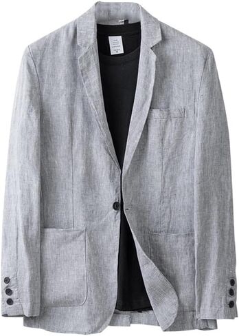 IDEALSANXUN Mens Linen Blazer Casual One Button Lightweight Suit Jackets Sports Coat in Saudi Arabia
