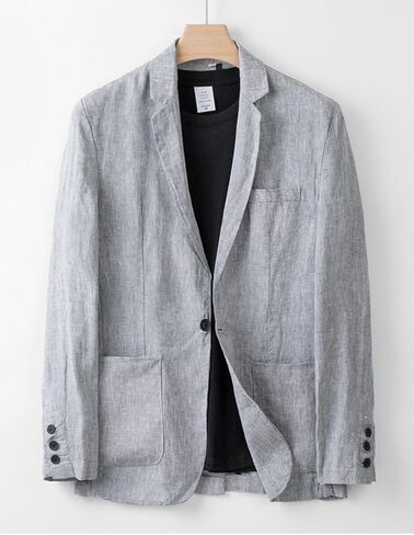 IDEALSANXUN Mens Linen Blazer Casual One Button Lightweight Suit Jackets Sports Coat in Saudi Arabia