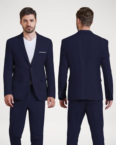 سترة كتان للرجال بزر واحد، سترة بدلة كاجوال بقصة ضيقة، معطف رياضي خفيف الوزن يوميًا in Kuwait