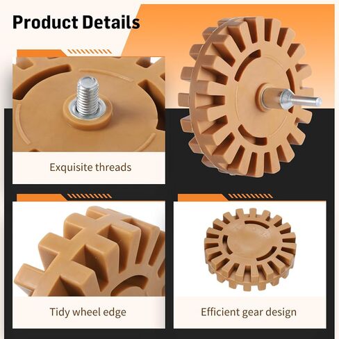 4 Inch Decal Remover Eraser Wheel, Rubber Wheel Car Sticker Remover Adhesive Remover, Slotted Edge Rubber Pad for Drill Removes Cars Boats Vinyl Tape Graphics Pinstripe Sticker in Saudi Arabia