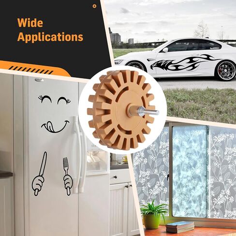 4 Inch Decal Remover Eraser Wheel, Rubber Wheel Car Sticker Remover Adhesive Remover, Slotted Edge Rubber Pad for Drill Removes Cars Boats Vinyl Tape Graphics Pinstripe Sticker in Saudi Arabia