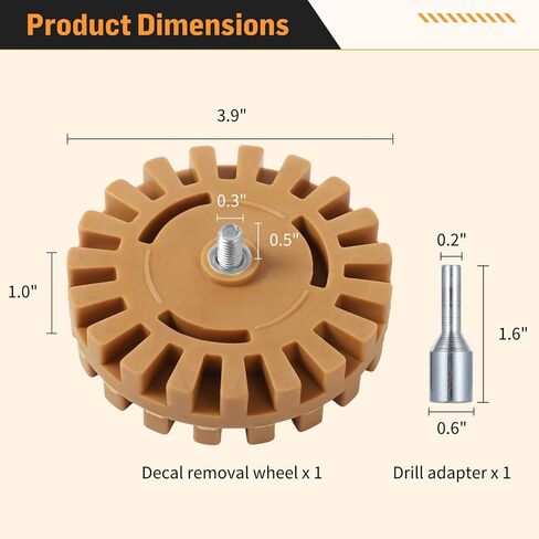 4 Inch Decal Remover Eraser Wheel, Rubber Wheel Car Sticker Remover Adhesive Remover, Slotted Edge Rubber Pad for Drill Removes Cars Boats Vinyl Tape Graphics Pinstripe Sticker in Saudi Arabia