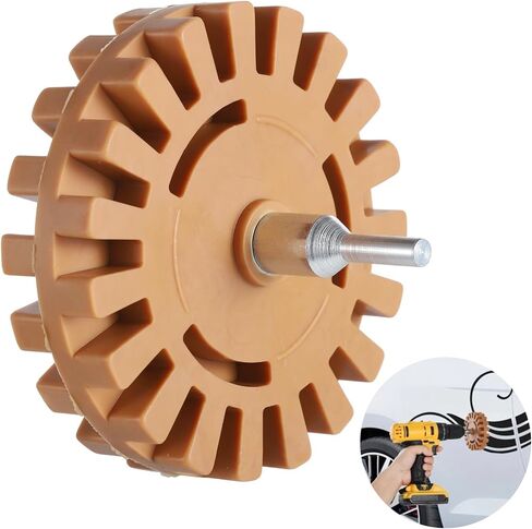 4 Inch Decal Remover Eraser Wheel, Rubber Wheel Car Sticker Remover Adhesive Remover, Slotted Edge Rubber Pad for Drill Removes Cars Boats Vinyl Tape Graphics Pinstripe Sticker in Saudi Arabia