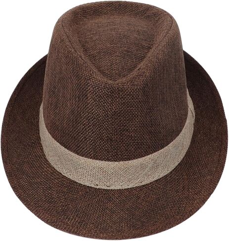 Men Straw Fedora Hat Fedora Hats Trilby Hat Sun Hat Panama Hat Wool Straw Beach Hat Bucket Roll Up Straw Fedoras Sunhats in Saudi Arabia