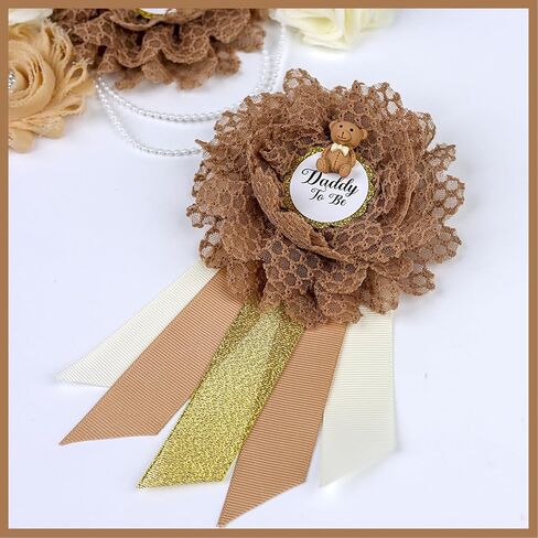 تيدي بير وشاح الأمومة استحمام الطفل وشاح أمي لتكون الصدار دبوس زهرة الصدار المعصم لاستحمام الطفل الحمل زهرة حزام البطن التصوير الفوتوغرافي الأمومة تكشف عن الجنس، حزام زهرة لفستان الأمومة in Kuwait