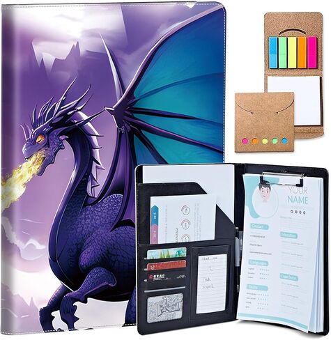 Padfolio for Men and Women – Leather Portfolio with Christian Bling Cover Design, Business Card Holder, Resume Folder, Stylish Leather Folder, Versatile Document Holder – Office Accessory in Saudi Arabia
