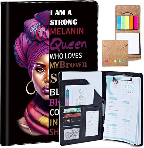 Padfolio for Men and Women – Leather Portfolio with Christian Bling Cover Design, Business Card Holder, Resume Folder, Stylish Leather Folder, Versatile Document Holder – Office Accessory in Saudi Arabia