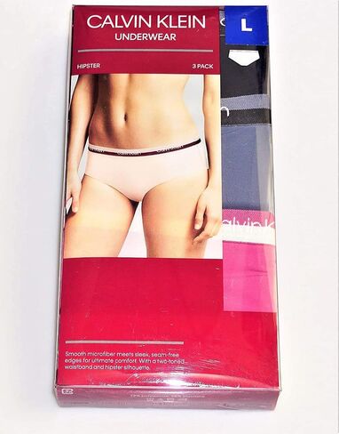 ملابس داخلية نسائية من Calvin Klein مكونة من 3 قطع (أرجواني/رمادي/أسود، كبير) in Saudi Arabia
