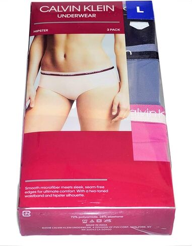 ملابس داخلية نسائية من Calvin Klein مكونة من 3 قطع (أرجواني/رمادي/أسود، كبير) in Saudi Arabia