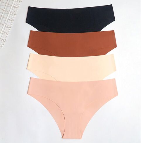 ملابس داخلية قصيرة بدون خياطة للنساء من UUONLY، 5 قطع من الملابس الداخلية محببة بدون عرض سراويل داخلية للسيدات قابلة للتمدد وغير مرئية متوسطة الارتفاع in Kuwait