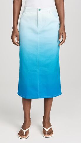 تنورة BruceGlen النسائية المتدرجة متوسطة الطول من الدنيم in Kuwait