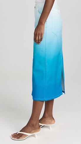 تنورة BruceGlen النسائية المتدرجة متوسطة الطول من الدنيم in Kuwait