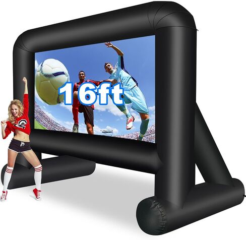 GZKYYLEGS 14 Feet Indoor and Outdoor Inflatable Blow up Mega Movie Projector Screen with Carry Bag for Front and Rear Projection in Kuwait