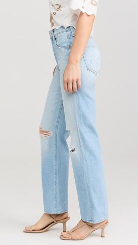 بنطلون جينز The Rambler Zip Flood للسيدات من MOTHER in Kuwait