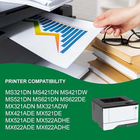 وحدة طبل 56F0Z00 متوافقة مع طابعة Lexmark MS321dn MS421dn MS421dw MS521dn MS621dn MS622de MX321adn MX321adw MX421ade MX521de MX521ade MX522adhe MX622ade MX622adhe in Kuwait