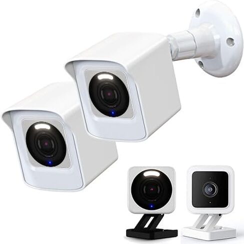 حامل PEF لكاميرا Wyze Cam V3 الجديدة كليًا فقط، غطاء واقٍ مقاوم للطقس وغطاء صلب مثبت على الحائط قابل للتعديل 360 درجة لنظام كاميرا المنزل الذكي الداخلي Wyze V3 (أبيض، عبوة واحدة) in Kuwait