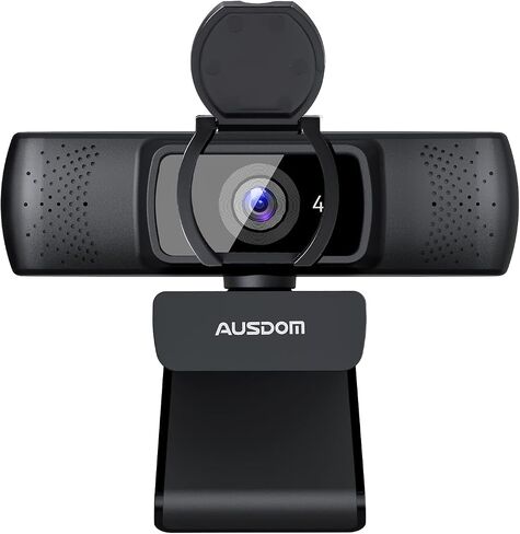 كاميرا ويب AUSDOM 4K، كاميرا ويب ذات تركيز تلقائي مع ميكروفون، غطاء للخصوصية، توصيل وتشغيل كاميرا ويب للكمبيوتر USB للبث الاحترافي/التدريس عبر الإنترنت/مكالمات الفيديو/التكبير/التصغير/سكايب (أسود-4K) in Kuwait