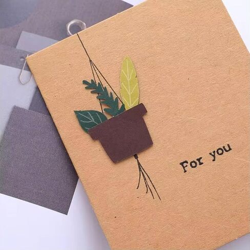 Handmade Vintage Kraft Blank Note Cards, 3.22 x 4.0 inches, Set of 12, with Envelopes, Thank You Cards, Greeting Cards, Invitation Cards for Birthday Party, ‎as pictures shown in Saudi Arabia