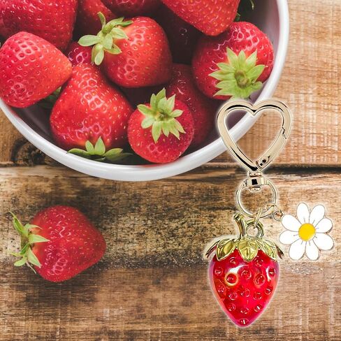 Strawberry Keychain Accessories Strawberry Decor Bag Charms Purse Charms Bag Charms For Handbags in Saudi Arabia