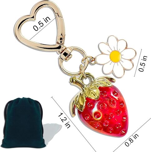 Strawberry Keychain Accessories Strawberry Decor Bag Charms Purse Charms Bag Charms For Handbags in Saudi Arabia