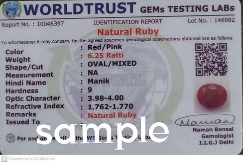 10.00 Ratti Natural AA++ Quality Ruby Manik Astrological Purpose Stone Original Unheated Untreatet Earth Mind Certified Natural Loose Gemstone in Saudi Arabia