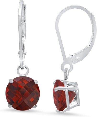 10k Yellow Gold 8mm Round Birthstone Dangle Earrings for Women with Leverbacks by MAX + STONE in Saudi Arabia